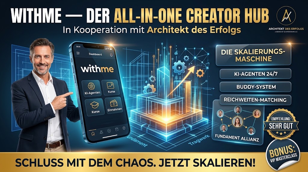 Entdecke, wie der WithMe Creator Hub in Kombination mit der Fundament-Allianz dein Business transformiert. KI-Agenten, Buddy-System und mehr für Creator im Check!