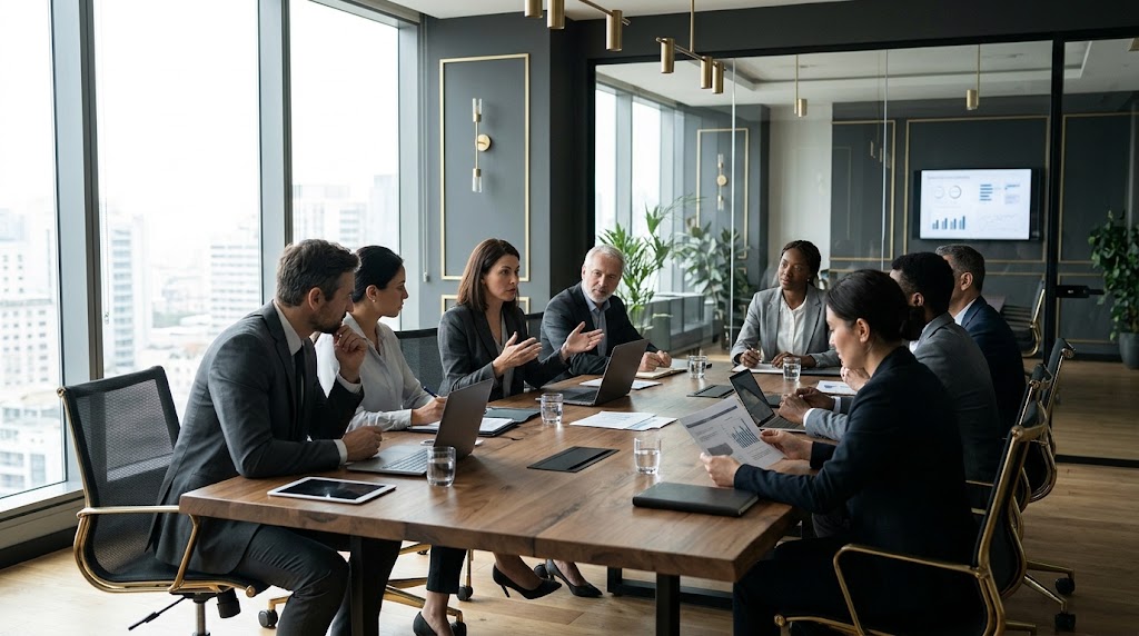Geschäftstreffen zur Besprechung von Partnerschaftsstrategien.